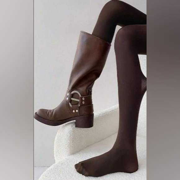 JustFab Accessories - BROWN Stockings • Tights • Hoisery • Pantyhose - (One size - fits S, M, L)